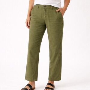 Anthropologie Level 99 Olive Green Straight Leg Pants Size 25